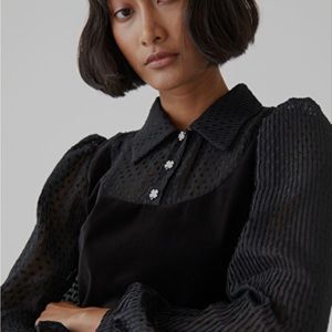 & other stories layered velvet mini dress